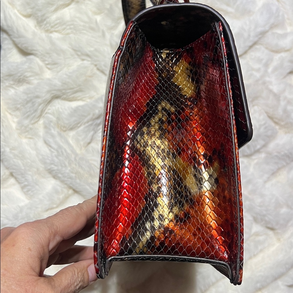 BRAHMIN Mini Francine Satchel with matching Veronica Wallet/Crimson Rosebay NWT - Picture 5 of 15